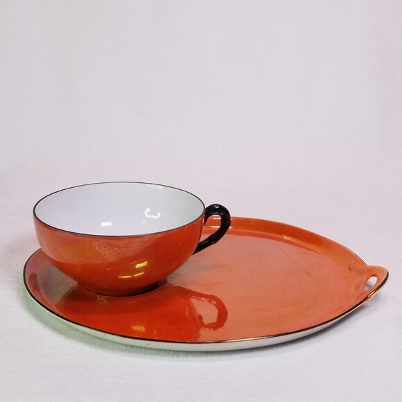 Vintage Bavaria Lusterware Tea Cup & Snack/Sandwich Plate - Picture 2 of 9